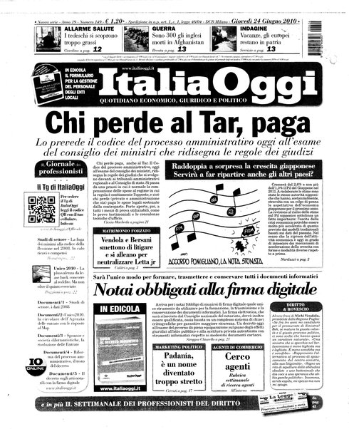 Italia oggi : quotidiano di economia finanza e politica